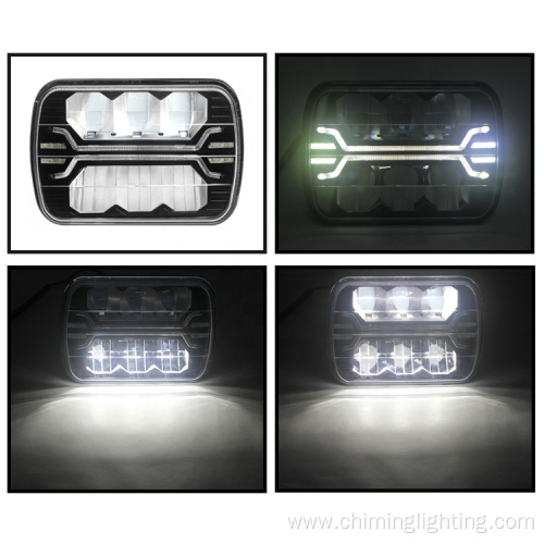 5''x7inch 6x7 inch square 12-24V DTplug Led head light white DRL 7 inch led headlight for Jeep, motorcycle